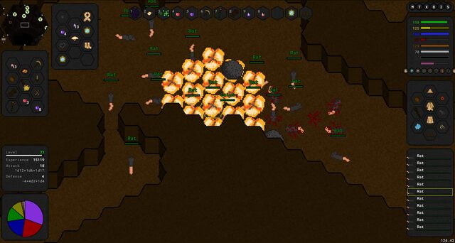 A fireball exploding among a pack of rats